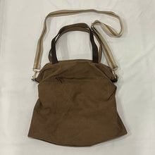 Load image into Gallery viewer, Brown Canvas Scrunched Cross Body Bag
