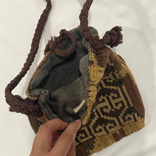 Load image into Gallery viewer, Handmade Brown Hippie Button Small Bag
