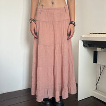 Load image into Gallery viewer, Light Pink Soft Cotton Tier Long Maxi Skirt
