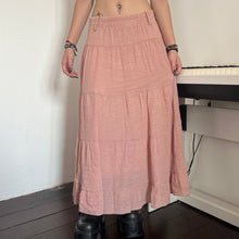 Load image into Gallery viewer, Light Pink Soft Cotton Tier Long Maxi Skirt
