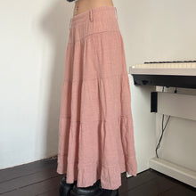 Load image into Gallery viewer, Light Pink Soft Cotton Tier Long Maxi Skirt
