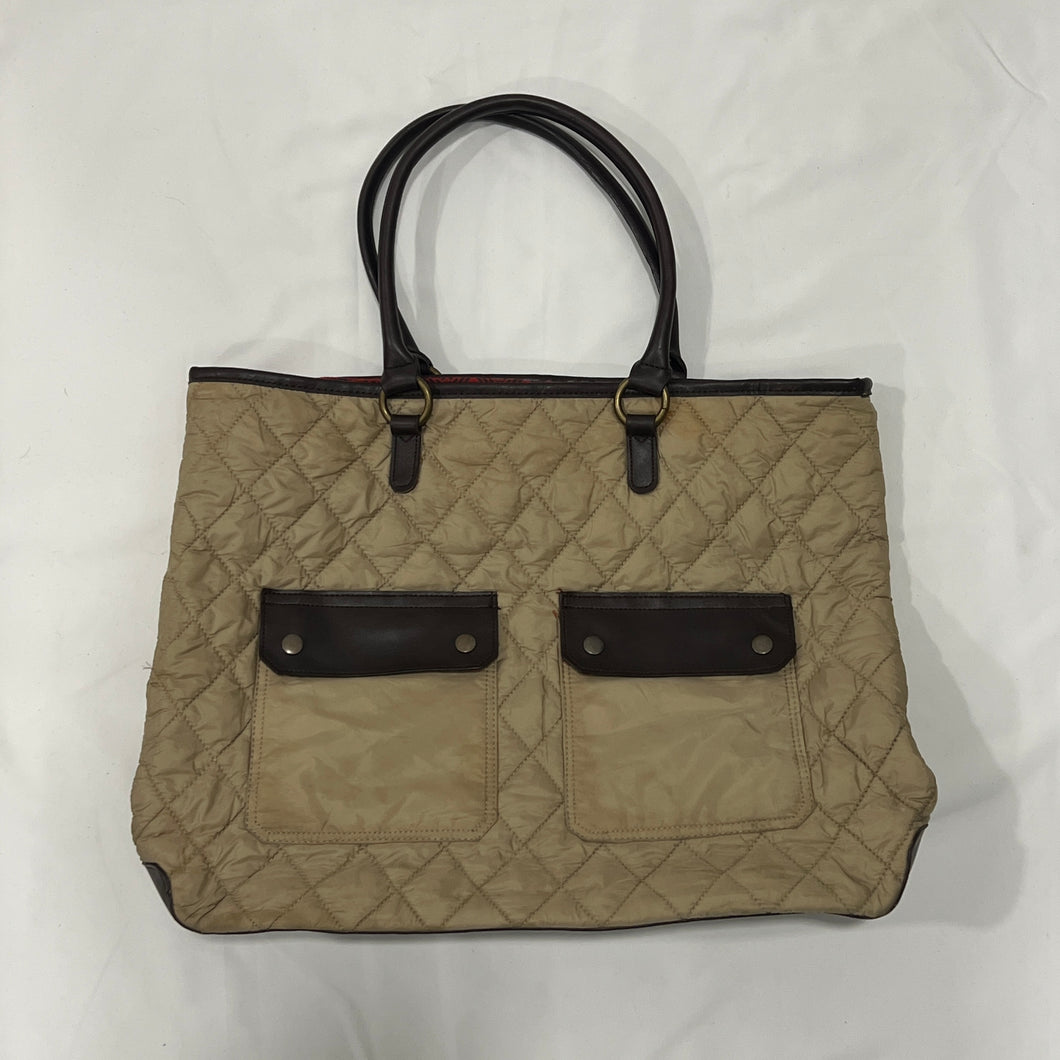 Beige Quilt Leather Bag