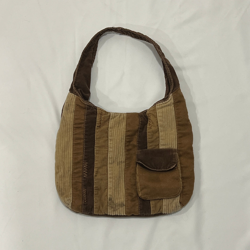 Ombre Brown Corduroy Mini Shoulder Bag