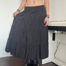 Load image into Gallery viewer, Black Lightweight Simple Tier Long Maxi Skirt
