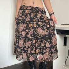 Load image into Gallery viewer, Black Hippie Mesh Tier Long Maxi Skirt
