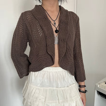 Load image into Gallery viewer, Brown Knit Drawstring Cardigan
