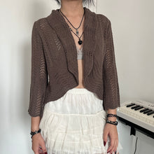 Load image into Gallery viewer, Brown Knit Drawstring Cardigan
