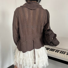 Load image into Gallery viewer, Brown Knit Drawstring Cardigan
