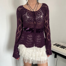 Load image into Gallery viewer, Mulberry Purple Velvey Mohair Fairy Top
