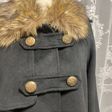 Load image into Gallery viewer, Black Couture Buttons Peacoat Brown Ombre Fur Coat
