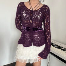 Load image into Gallery viewer, Mulberry Purple Velvey Mohair Fairy Top
