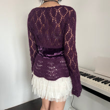 Load image into Gallery viewer, Mulberry Purple Velvey Mohair Fairy Top
