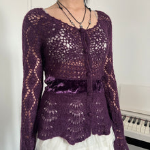 Load image into Gallery viewer, Mulberry Purple Velvey Mohair Fairy Top
