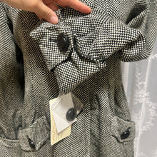 Load image into Gallery viewer, Black White Checkered Japanese Long Coat
