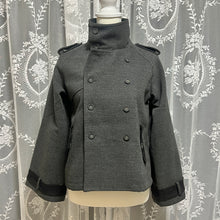 Load image into Gallery viewer, Grey Structured Chic Peacoat Collar Coat
