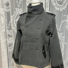 Load image into Gallery viewer, Grey Structured Chic Peacoat Collar Coat
