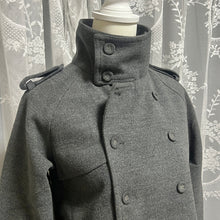 Load image into Gallery viewer, Grey Structured Chic Peacoat Collar Coat
