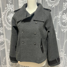 Load image into Gallery viewer, Grey Structured Chic Peacoat Collar Coat
