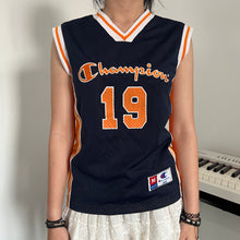 Load image into Gallery viewer, Champion Black Blue Orange Tank Jersey Shirt
