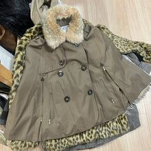 Load image into Gallery viewer, Khaki Brown Peacoat Buttons Fur Cape Coat
