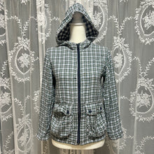 Load image into Gallery viewer, Blue Green Plaid Soft Cotton Zip Up Hoodie

