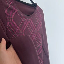 Load image into Gallery viewer, Plum Purple Argyle Sweater Top
