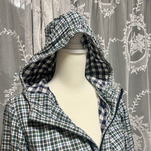 Load image into Gallery viewer, Blue Green Plaid Soft Cotton Zip Up Hoodie
