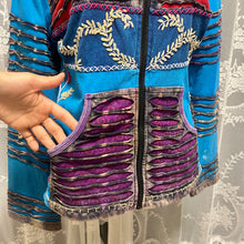 Load image into Gallery viewer, Blue Hippie Purple Red Zip Up Hoodie Jacket
