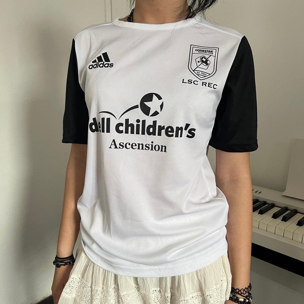 Adidas White Black Sleeves Jersey Shirt