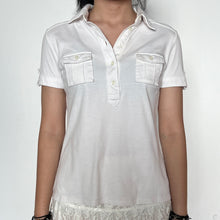 Load image into Gallery viewer, White Y2K Henley Button-Up Cotton Short Sleeves Top
