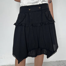 Load image into Gallery viewer, Axes Femme Black Floral Lace Trimmed Layered Lolita Skirt
