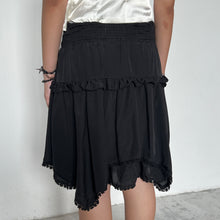 Load image into Gallery viewer, Axes Femme Black Floral Lace Trimmed Layered Lolita Skirt
